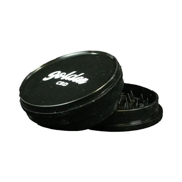 Grinder Golden CBD Plastique Noir – Grinder CBD Léger et Résistant