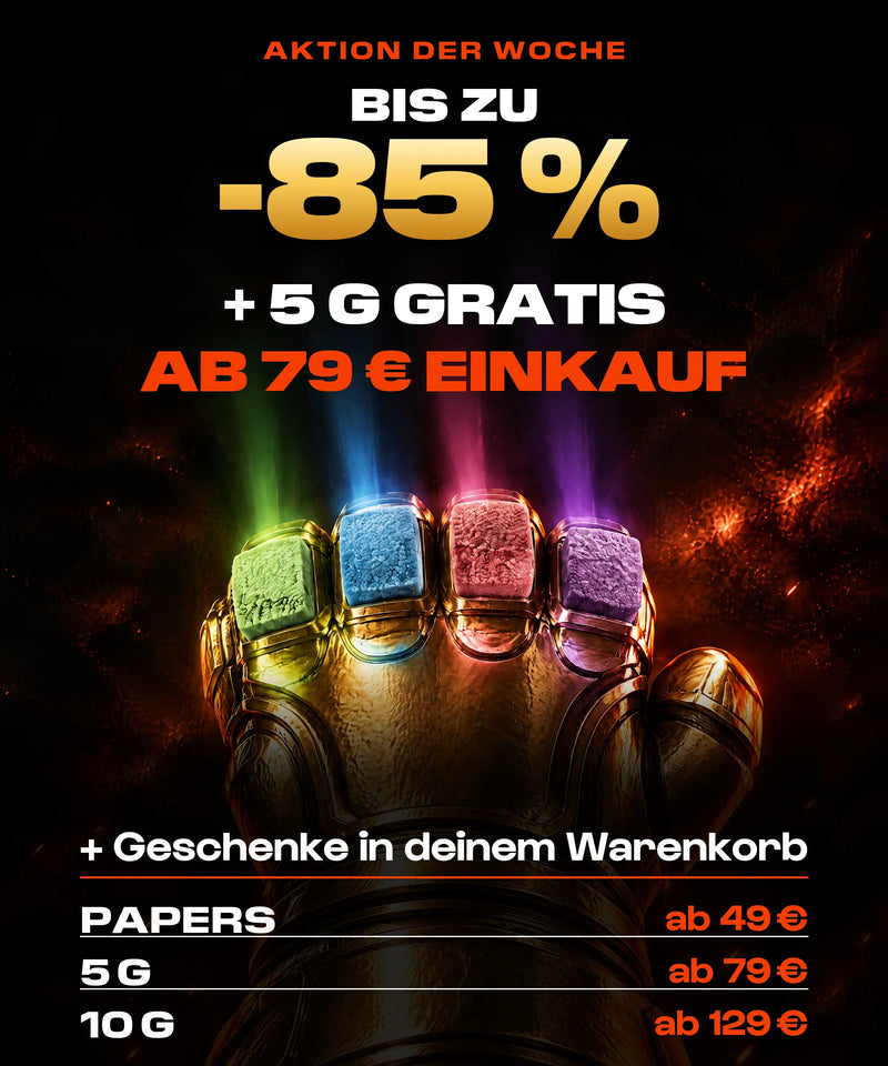 Aktion der Woche: bis zu -85 %, und 5 g gratis ab 79 € Einkaufswert
