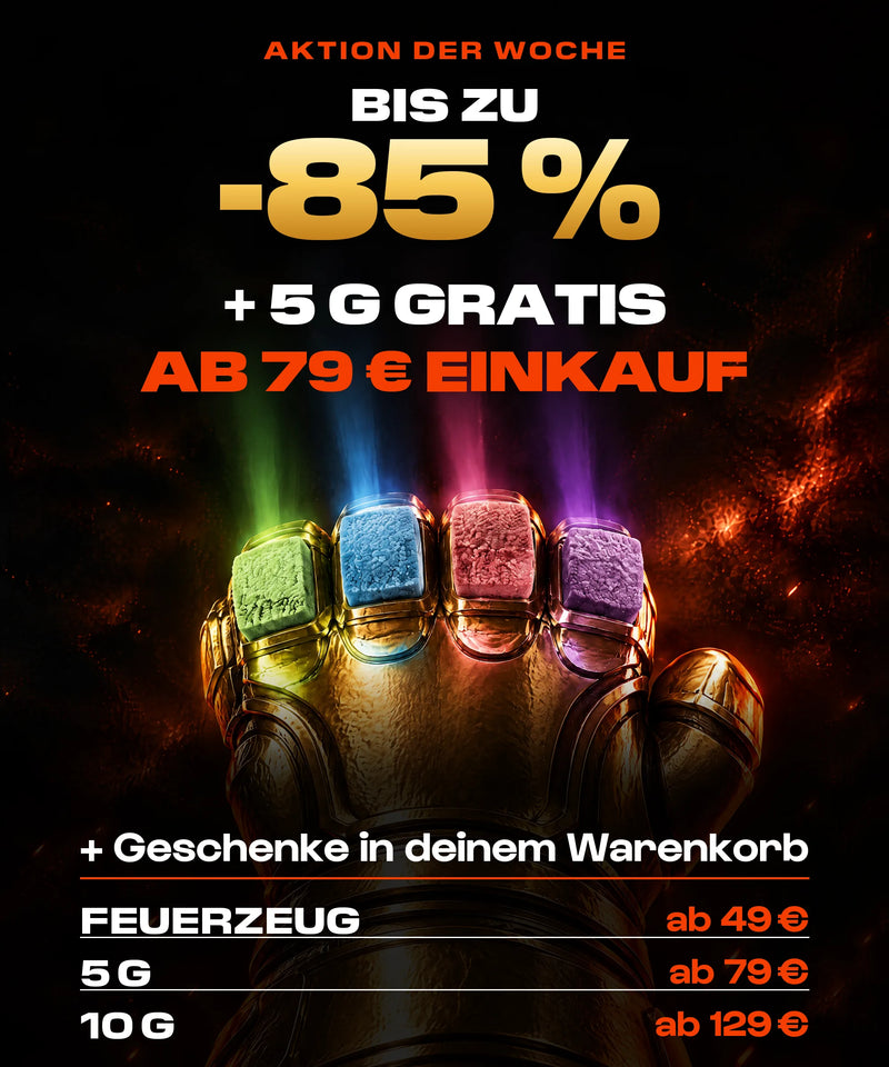 Aktion der Woche: bis zu -85 %, und 5 g gratis ab 79 € Einkaufswert