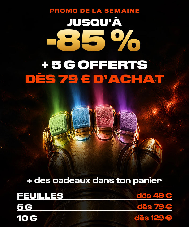 Promo de la semaine : jusqu'à -85 %, et 5 g offerts dès 79 € d'achat