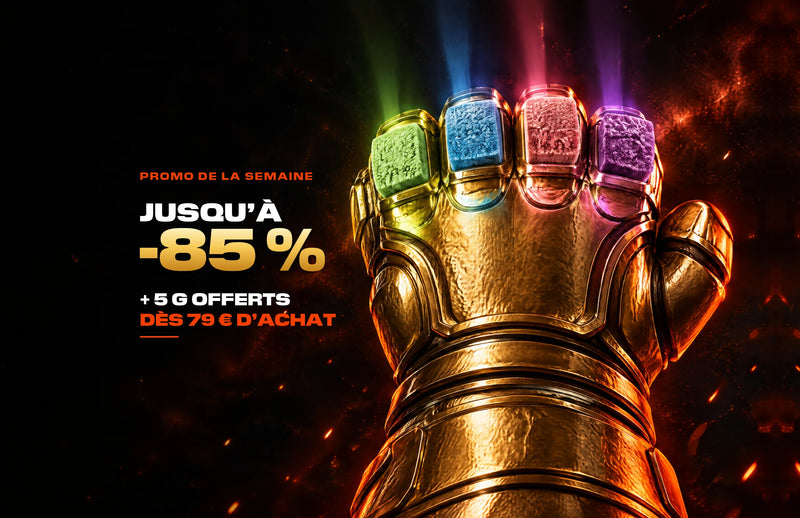 Promo de la semaine : jusqu'à -85 %, et 5 g offerts dès 79 € d'achat