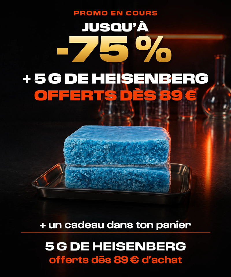 Jusqu'à -75 %, et 5 g de Heisenberg offerts dès 89 € d'achat