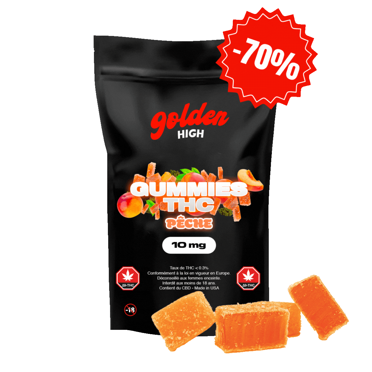 Gummies THC Pêche 10mg