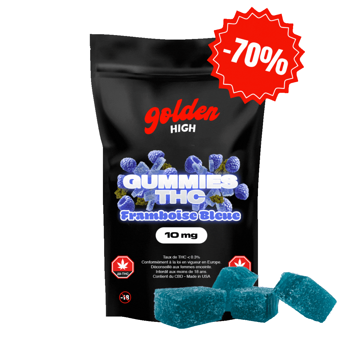 Gummies THC Framboise Bleue 10mg