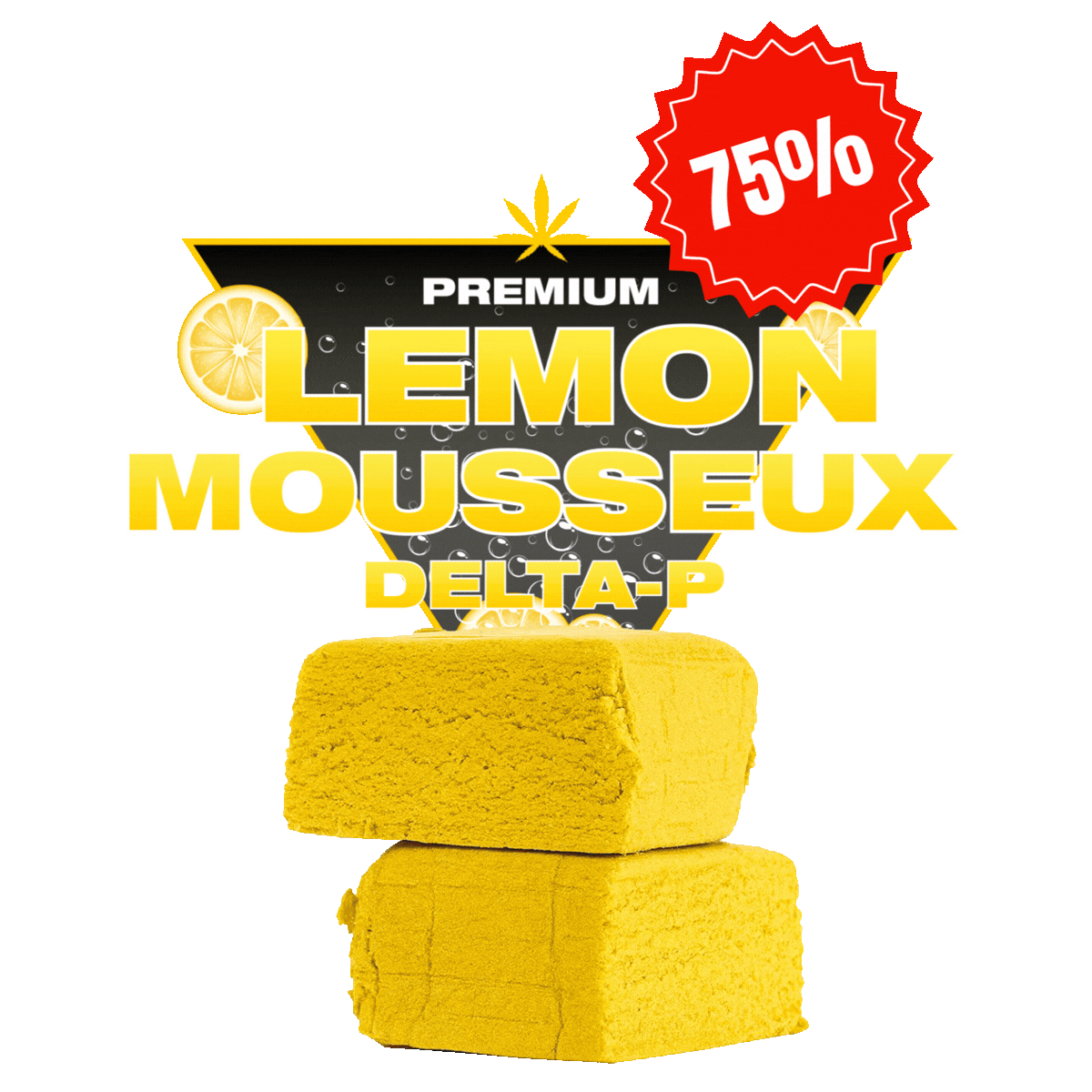 Résine Lemon Mousseux Delta-P <20% – Golden High | Goût citronné et effet Sativa