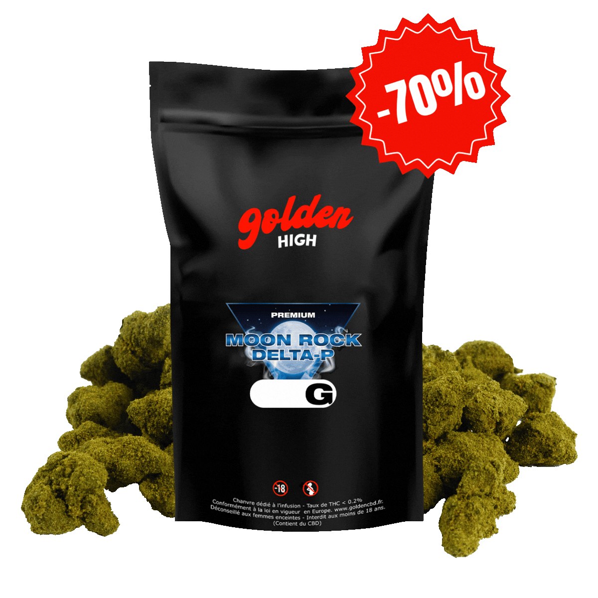 Moon Rock Delta-P 20% – Nouvelle Formule | CBD Premium Golden High